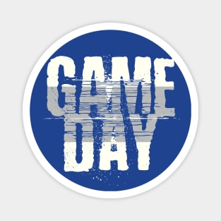 Blue Gameday // Grunge Vintage Football Game Day Magnet